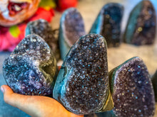 Load image into Gallery viewer, Large Semi Polished Rainbow Amethyst Cathedrals, Pink Amethyst, Raw Black Amethyst Freeforms 500 gram+