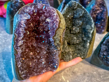 Load image into Gallery viewer, Large Semi Polished Rainbow Amethyst Cathedrals, Pink Amethyst, Raw Black Amethyst Freeforms 500 gram+