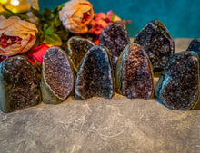 Load image into Gallery viewer, Large Semi Polished Rainbow Amethyst Cathedrals, Pink Amethyst, Raw Black Amethyst Freeforms 500 gram+