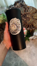Load and play video in Gallery viewer, Ammonite Sticker – 3" Ancient Fossil Crystal Spiral Vinyl Decal