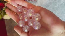 Load and play video in Gallery viewer, 10 AURA Rose quartz Crystal Balls, Bulk Aura Quartz