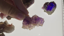 Load and play video in Gallery viewer, ANHUI Yellow Fluorite with Thousand Layer Purple Phantoms, RARE Minerals