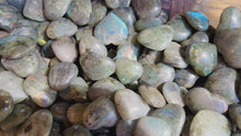 Load and play video in Gallery viewer, 10 Piece Small Ethically Sourced Blue Labradorite Hearts
