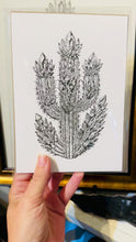 Load and play video in Gallery viewer, Crystal Cactus 5x7 Art Print – Mystical Desert Crystal Art with Poetry