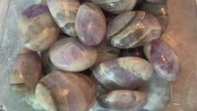 Load and play video in Gallery viewer, Dream Amethyst Palmstones, Chevron Amethyst Palm