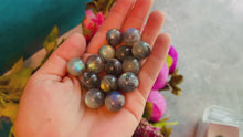 Load and play video in Gallery viewer, Mini Labradorite Spheres, Crystals and Stones, Labradorite Marble
