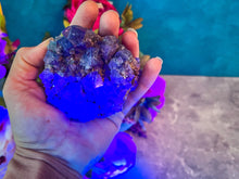 Load image into Gallery viewer, Rare Purple Rain Pocket Fluorite Clusters, Lady Annanella Mine, CLOSED Mine!, Daylight Fluorescent