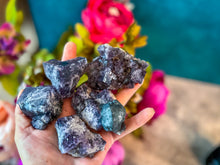 Load image into Gallery viewer, Rare Purple Rain Pocket Fluorite Clusters, Lady Annanella Mine, CLOSED Mine!, Daylight Fluorescent