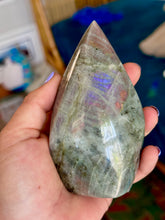 Load image into Gallery viewer, Rainbow Labradorite Crystal Flame Teardrop Freeform