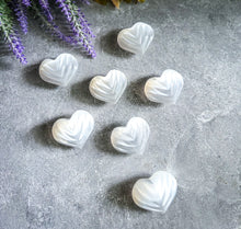 Load image into Gallery viewer, 2" Selenite Shell Hearts, White Crystal Heart