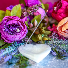 Load image into Gallery viewer, Sweet Selenite Heart Incense Holder, Crystal Heart Incense Burner