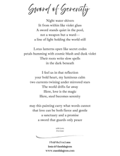 Load image into Gallery viewer, Sword of Serenity Art Print – 5x7 Fantasy Art with Poetry