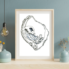 Load image into Gallery viewer, The Great Wave - Oyster Shell Art Print