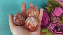 Load and play video in Gallery viewer, red Hematoid Quartz palm stones
