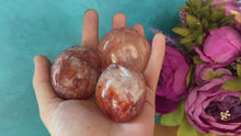 Load and play video in Gallery viewer, red Hematoid Quartz palm stones