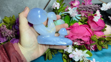 Load and play video in Gallery viewer, BEAUTIFUL blue chalcedony MUSHROOM sculpture