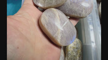 Load and play video in Gallery viewer, BLUE Moonstone Crystal Palmstones
