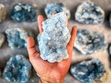 Load image into Gallery viewer, Ethically Sourced CELESTITE Clusters 450-800 Grams