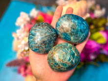 Load image into Gallery viewer, Blue Apatite Palmstones, Ethically Sourced Crystals