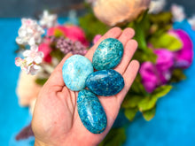Load image into Gallery viewer, Blue Apatite Palmstones, Ethically Sourced Crystals
