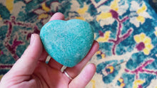 Load and play video in Gallery viewer, Amazonite Crystal Hearts, Amazonstone Heart