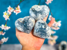 Load image into Gallery viewer, celestite heart, ethically sourced