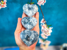 Load image into Gallery viewer, Ethically Sourced CELESTITE Hearts