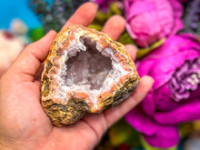 Load image into Gallery viewer, Large Pink Red Grey Raw Chalcedony Geodes