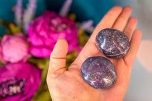 Load image into Gallery viewer, Lepidolite palm stone for TRANQUILITY
