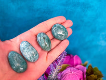 Load image into Gallery viewer, GRAPHIC Amazonite palm stone for ABUNDANCE
