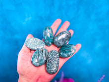 Load image into Gallery viewer, GRAPHIC Amazonite palm stone for ABUNDANCE
