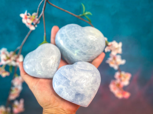 BLUE CALCITE crystal heart