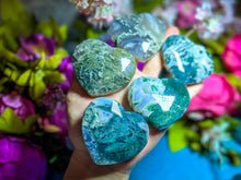 Load image into Gallery viewer, Moss Agate Crystal Hearts for Valentines Day