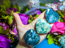 Load image into Gallery viewer, Moss Agate Crystal Hearts for Valentines Day