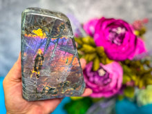 Load image into Gallery viewer, Large Purple Labradorite crystal Freeform, Rainbow Labradorite, White Labradorite