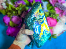 Load image into Gallery viewer, 6 1/2&quot; Purple Labradorite crystal Freeform, Rainbow Labradorite, White Labradorite
