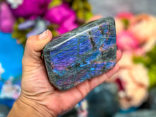 Load image into Gallery viewer, Large Purple Labradorite crystal Freeform, Rainbow Labradorite, White Labradorite