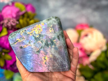 Load image into Gallery viewer, Large Purple Labradorite crystal Freeform, Rainbow Labradorite, White Labradorite