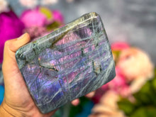Load image into Gallery viewer, Large Purple Labradorite crystal Freeform, Rainbow Labradorite, White Labradorite