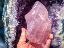 Load image into Gallery viewer, Ethically Sourced Rose Quartz Crystal Flame, 200-999 grams