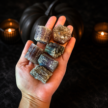 Load image into Gallery viewer, Purple aragonite in a Halloween setting
