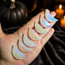 Load image into Gallery viewer, 1 1/2" Pink Rose Quartz AURA Crescent MOON
