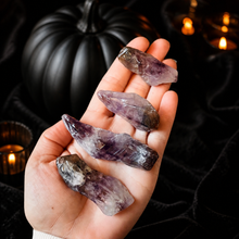 Load image into Gallery viewer, Super Seven amethyst in a Halloween setting
