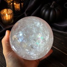 Load image into Gallery viewer, 4 1/2" RAINBOW Quartz Sphere, Large Quartz Crystal Ball
