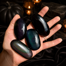 Load image into Gallery viewer, Rainbow Obsidian Palmstones
