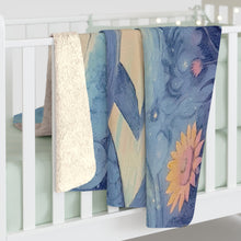 Load image into Gallery viewer, Oneirion Cozy Sherpa Fleece Blanket — Fantasy Whale Illustration
