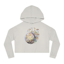 Load image into Gallery viewer, Ammonitae Cropped Fleece Hoodie - Enchanted Ammonite Spiral
