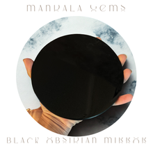 Load image into Gallery viewer, 5 3/4 Inch Black Obsidian Mirror, Crystal Scrying
