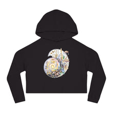 Load image into Gallery viewer, Ammonitae Cropped Fleece Hoodie - Enchanted Ammonite Spiral
