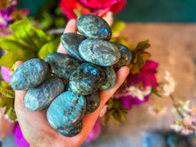 Load image into Gallery viewer, Bulk BLUE Labradorite PalmStone, 1 Lb Bulk Labradorite Crystal Palms
